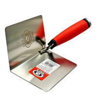 Кельма для внутр кромки из нерж. стали 100x110x0,5 мм двухкомп. ручкой + хаммер /122510-2KH/ Olejnik Кельма для внутр кромки из нерж. стали 100x110x0,5 мм двухкомп. ручкой + хаммер /122510-2KH/ Olejnik