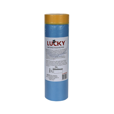 Плёнка укрывочная 3,2х17м. LUCKY рулон с термостойкой клейкой лентой WASHI. Китай 