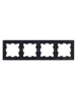 Рамка 4-местная IEK BRITE РУ-4-БрЧ черный (BR-M42-K02), Китай