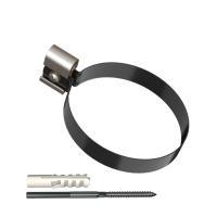 Хомут трубы ТехноНиколь ПВХ L=140мм, металлический, черный Хомут трубы ТехноНиколь ПВХ L=140мм, металлический, черный