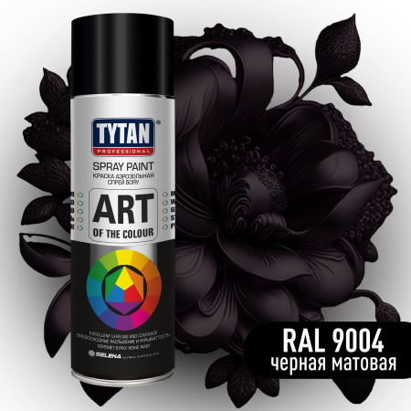 Краска аэрозольная Tytan 400мл. Черный матовый ( RAL 9004). РФ (93885)