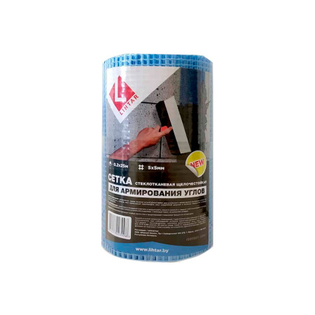 Стеклосетка  для штукатурки углов LIHTAR 0,2х25м. Китай