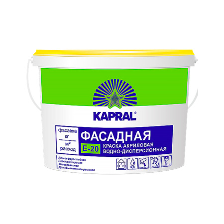 Краска Condor Каpral Е-20 в/д фасадная 9,6л/15кг белая. РБ