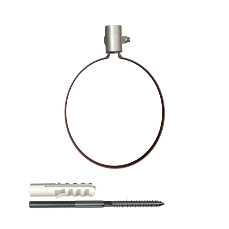 Хомут трубы ТехноНиколь ПВХ L=140мм, металлический, коричневый Хомут трубы ТехноНиколь ПВХ L=140мм, металлический, коричневый