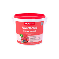 Краска MAV FLAGMAN 35  в/д кухня и ванная. Белая. Матовая 11л/13кг. РБ Краска MAV FLAGMAN 35  в/д кухня и ванная. Белая. Матовая 11л/13кг. РБ