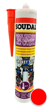 Силикон высокотемпературный Soudal Gasket seal "Жидкое уплотнение" Красный 280мл. Бельгия