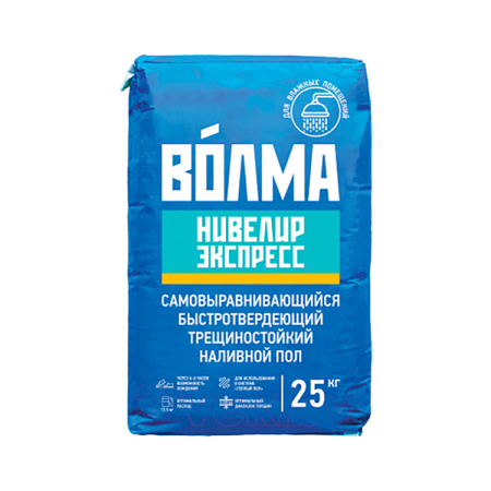 Самонивелир Волма Экспресс М150 (слой 5-100мм) гипсовый, быстротвердеющий, 25кг. РБ