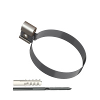 Хомут трубы ТехноНиколь ПВХ L=140, металлический, серый