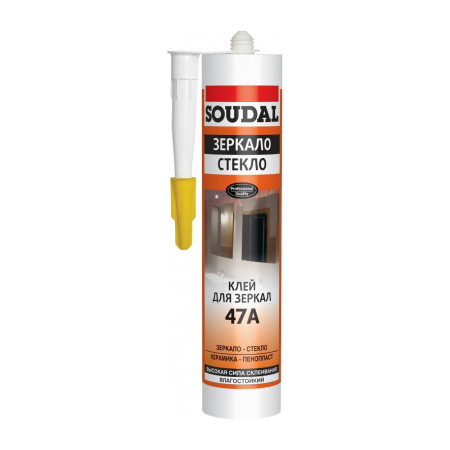 Клей монтажный Soudal 47A "Зеркало Стекло" для зеркал бежевый 280 мл. Бельгия