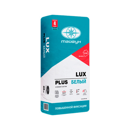 Клей для плитки LUX Plus Белый повышенной фиксации, 25кг. РБ