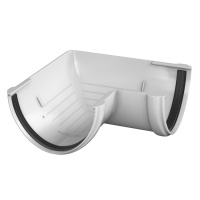 Угол желоба 90° ТехноНиколь ПВХ, белый Угол желоба 90° ТехноНиколь ПВХ, белый