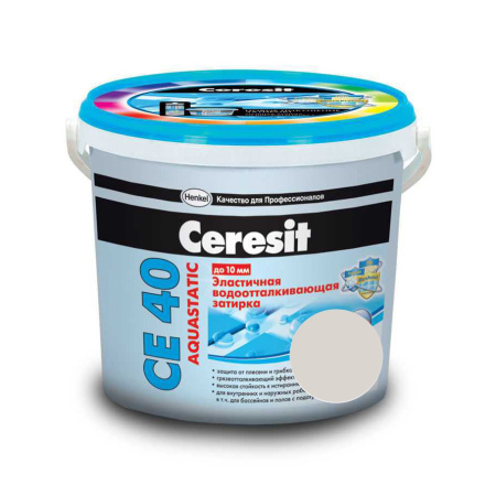 CERESIT CE 40 aquastatic Композиция для заполнения швов НВ, эластичная серебряно-серый (04) (РБ) 2кг