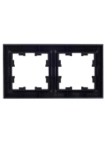 Рамка 2-местная IEK BRITE РУ-2-БрЧ черный (BR-M22-K02), Китай