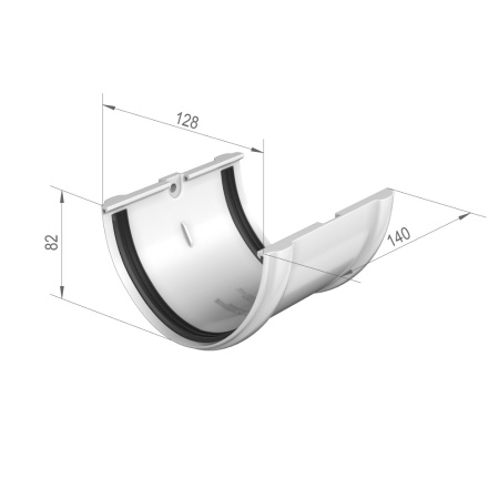 Соединитель желоба ТехноНиколь ПВХ, темно-коричневый Соединитель желоба ТехноНиколь ПВХ, темно-коричневый