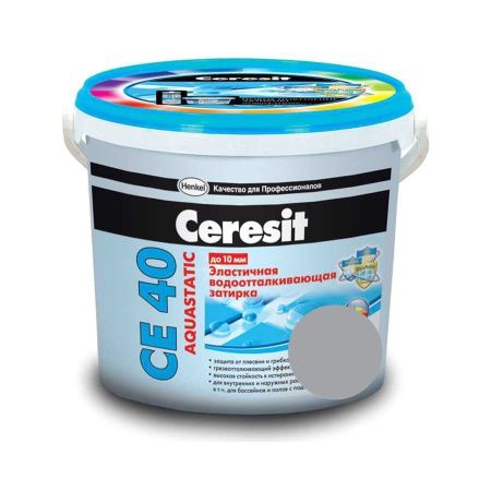 CERESIT CE 40 aquastatic Композиция для заполнения швов НВ, эластичная платина (14) 2 кг.