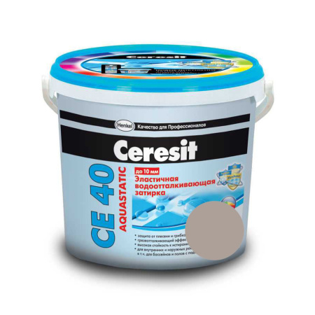 CERESIT CE 40 aquastatic Композиция для заполнения швов НВ, эластичная темно-серый (12) (РБ) 5 кг