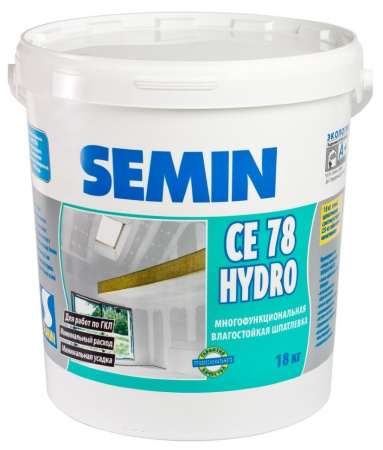 Шпатлевка Semin CE 78 HYDRO многофункциональная влагостойкая 18кг. РФ