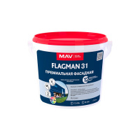 Краска MAV FLAGMAN 31  в/д премиальная фасадная. Белая. Матовая 11л/14кг. РБ Краска MAV FLAGMAN 31  в/д премиальная фасадная. Белая. Матовая 11л/14кг. РБ