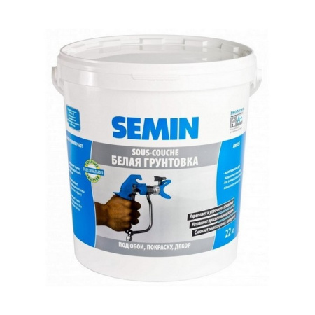 Грунт - краска Semin SOUS-COUCHE AIRLESS белая крышка, 20кг. РФ