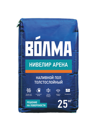 Самонивелир Волма Арена М200 (слой 5-100мм), цементный толстослойный, 25кг.
