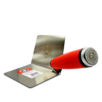 Кельма для внутр кромки из нерж. стали 100x110x0,5 мм двухкомп. ручкой + хаммер /122510-2KH/ Olejnik Кельма для внутр кромки из нерж. стали 100x110x0,5 мм двухкомп. ручкой + хаммер /122510-2KH/ Olejnik