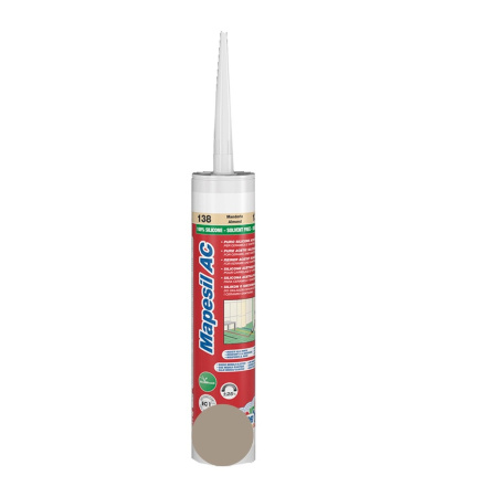 Герметик силиконовый санитарный Mapei Mapesil AC. 310 мл. 133 Песочный. Германия