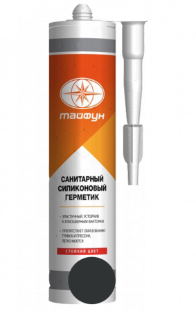 Герметик силиконовый санитарный Тайфун Мастер 204 Черный 280мл. Польша