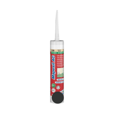 Герметик силиконовый санитарный Mapei Mapesil AC. 310 мл. 120 Черный. Германия