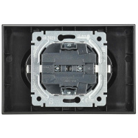 Розетка 2-местная с заземлением IEK BRITE 16А в сборе РС12-3-БрЧ черный (BR-R21-16-K02-F), Китай