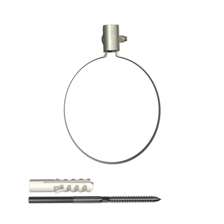 Хомут трубы ТехноНиколь ПВХ L=140мм, металлический, белый