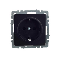 Розетка 1-местная с заземлением IEK BRITE 16А РС14-1-0-БрЧ черный (BR-R14-16-K02), Китай