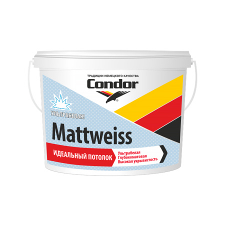 Краска Condor Mattweiss в/д акриловая матовая белая 10л/15кг. РБ