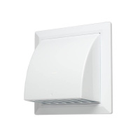 Вентрешетка фасадная 170х170мм с обратным клапаном и фланцем 100мм STORM (KF-1717-F100W)