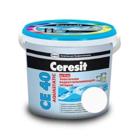 CERESIT CE 40 aquastatic Композиция для заполнения швов НВ, эластичная белая (01) (Беларусь) 5 кг