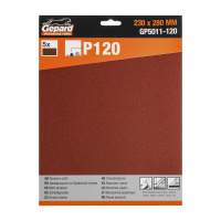 Шлифлист 230х280 Р120 бумажная основа 1уп=5шт. GEPARD Китай [GP5011-120]
