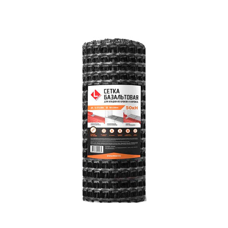 Сетка армирующая для кладки базальтовая Lihtar-50 25х25мм. 0,37х25м. 300г/м.кв. РФ