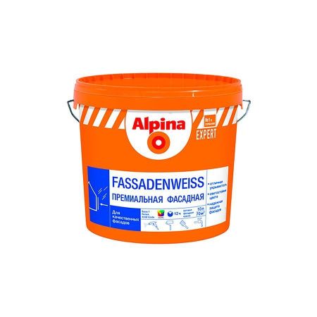 Краска Alpina Expert Fassadenweiss в/д База 1 акриловая фасадная белая 10л/15,6кг. РБ