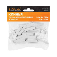 Клин д/каф. плитки большой 38х8х7мм 100шт STARTUL MASTER (используются без зажимов, СВП) (ST4402-38)