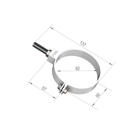 Хомут трубы универсальный ТехноНиколь ПВХ L=180мм, белый Хомут трубы универсальный ТехноНиколь ПВХ L=180мм, белый