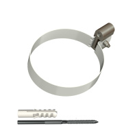 Хомут трубы ТехноНиколь ПВХ L=140мм, металлический, белый Хомут трубы ТехноНиколь ПВХ L=140мм, металлический, белый