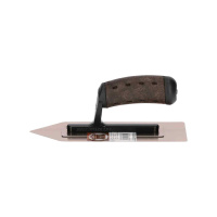 Гладилка нерж. венецианская форма "Утюг" 240X86X0,3мм ручка кожа vintage /1263240086-MHLS-3/ Olejnik