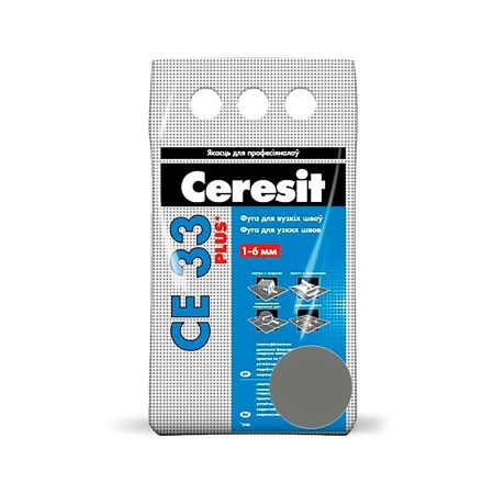 CERESIT CE 33 super Композиция для заполнения швов, НВ (фуга, цвет темно-серый) (12)  (Беларусь) 2 к
