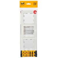 Рамка 3-местная IEK BRITE РУ-3-БрЧ белый (BR-M32-K01), Китай