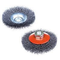 Щетка конусная с гайкой М14 из витой проволки 115мм. Китай (090514)