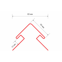 Угол наружный 50° ТехноНиколь Оптима, бруния, 3м.