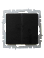 Выключатель 2-клавишный проходной IEK BRITE 10А ВС10-2-6-БрЧ черный (BR-V22-0-10-K02), Китай