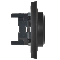 Розетка 2-местная с заземлением IEK BRITE 16А в сборе РС12-3-БрЧ черный (BR-R21-16-K02-F), Китай