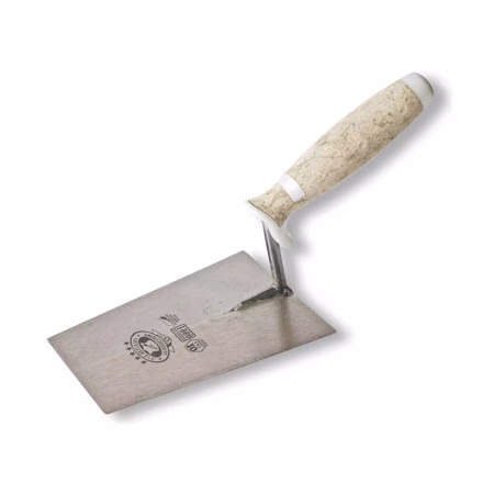 Кельма нерж. трапецевидная 180мм широкая ручка кожа /022118-L/ Olejnik