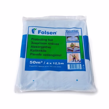 Укрывочная плёнка  7 мкм.  4х12,5м. Folsen. Латвия