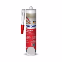 Герметик силиконовый санитарный Plitonit PlitoSil Premium. Серый 310 мл. РФ